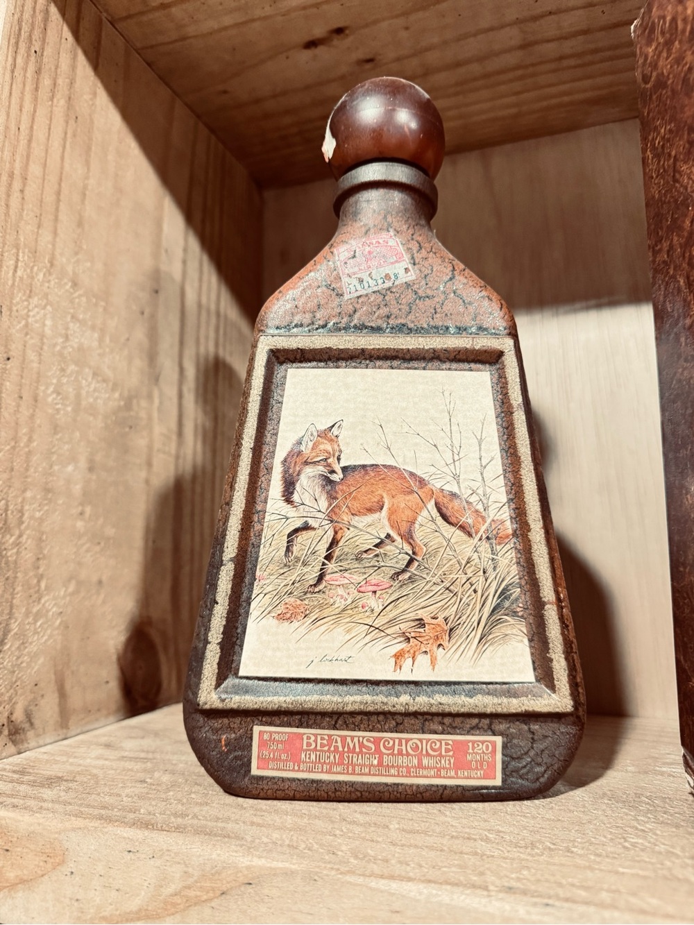 Vintage Jim Beam Bottle with James Lockhart Painting